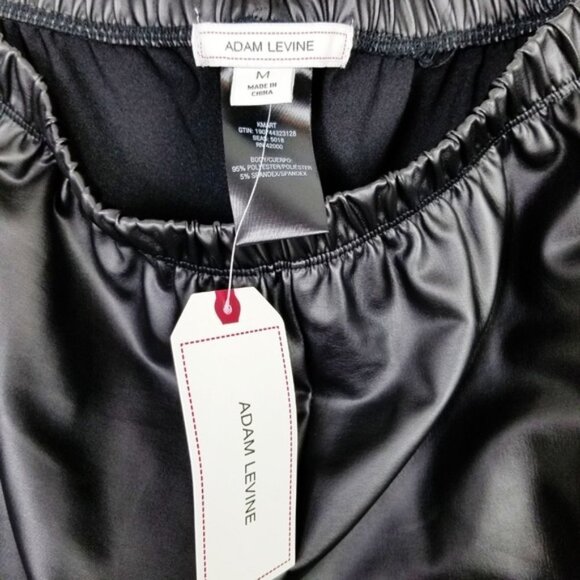 Adam Levine Skinny Faux Leather Pants Women's Medium Black Ribbed Design NEW - Picture 6 of 7